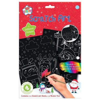 Kdmd Festive Christmas Scratch Art 6 Pack - Red - Image 3