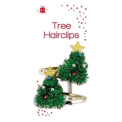 Kdmd Unisex Green Christmas Tree Hair Clips 5 Pack - Image 2