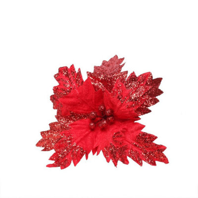 Kdmd Unisex Red Medium Poinsettia Pick 4 Pack - Image 3