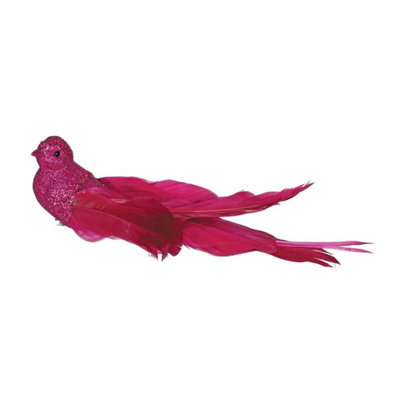 Kdmd Unisex Pink Hot Glitter Bird With Clip 23Cm 4 Pack - Image 3