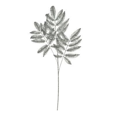 Kdmd Silver Metallic Fern Stem 4 Pack - Silver - Image 3