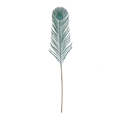 Kdmd Peacock Glitter Feather Stem 3 Pack - Teal - Image 3
