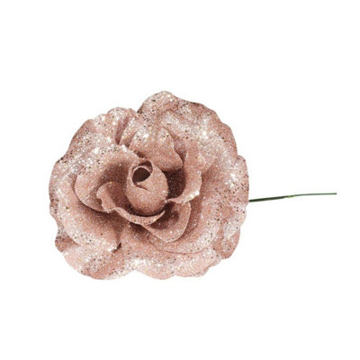 Kdmd Pink Rose With Glitter 3 Pack Christmas Ornament - Pink - Image 3