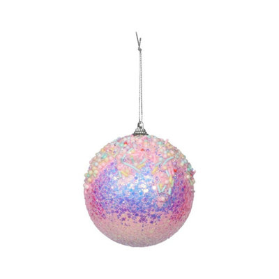 Kdmd Unisex Multicolor Iridescent Glitter Bauble 10Cm 3 Pack - Image 3