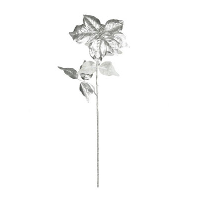 Kdmd Unisex Silver Metallic Poinsettia Stem 3 Pack - Image 3