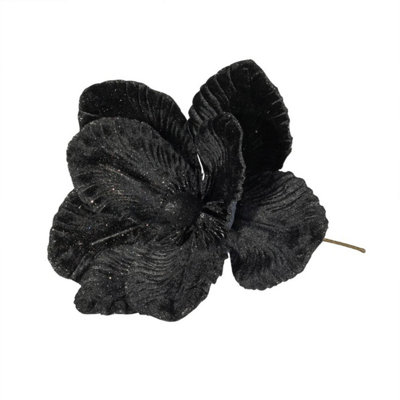 Kdmd Black Velvet Magnolia 3 Pack Christmas Ornament - Black - Image 3