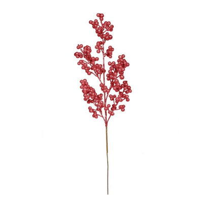 Kdmd Unisex Red Glitter Berry Stem H47cm 3 Pack - Image 3