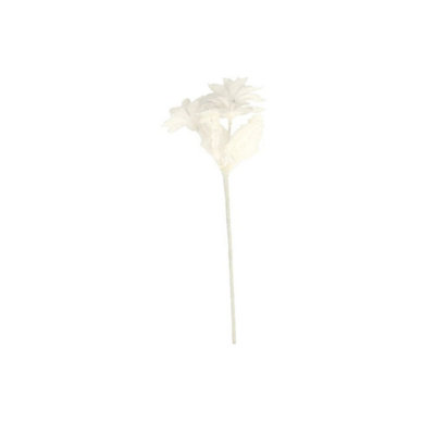 Kdmd White Glitter Poinsettia Spray 3 Pack - White - Image 3