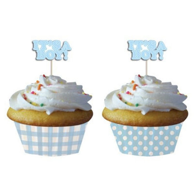 - Its A Boy Cupcake Cases With PicksPk12 2 PackBlue