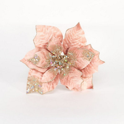 Kdmd Rose Gold Poinsettia With Clip 2 Pack - Rose Gold - Image 3