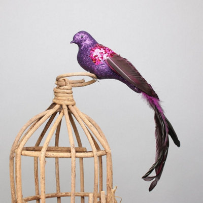 Kdmd Unisex Purple Paradise Bird With Clip - Image 3