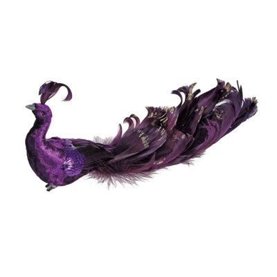 Kdmd Purple Velvet Peacock Christmas Ornament - Purple - Image 3
