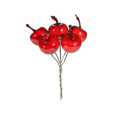 Kdmd Apple Bunch Pick Red Artificial Flowers - Red - Image 3