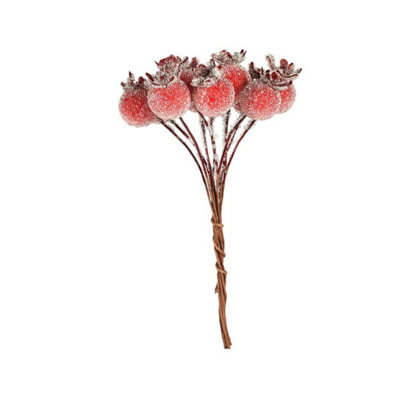 Kdmd Frosted Berry Bunch Pick Red Artificial Flowers - Red - Image 3