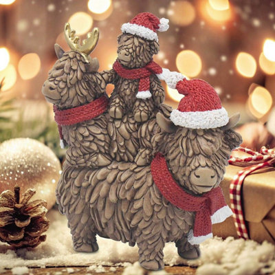 Kdmd Unisex Brown Christmas Highland Cow Family Ornament In - Image 3