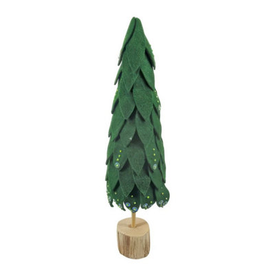 Kdmd Unisex Green Felt Christmas Tree With Wooden Base In 42.5Cm - Image 3