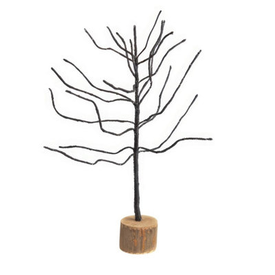 Kdmd Felt Twiggy Tree Ornament With Wooden Base - Grey - Image 3