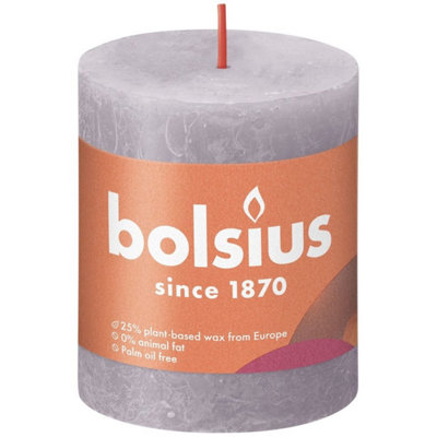 Kdmd Pack Of 2 Frosted Lavender Bolsius Rustic Shine Pillar Candles - Light Grey - Image 3