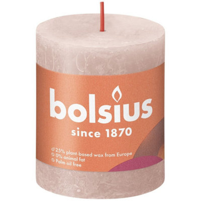 Kdmd Pack Of 2 Misty Bolsius Rustic Shine Pillar Candles - Pale Pink - Image 3