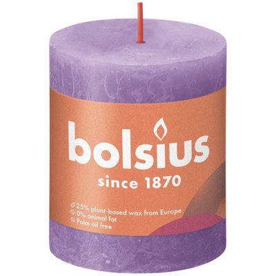 Kdmd Unisex Violet Vibrant Bolsius Rustic Shine Pillar Candle 80 X 68Mm 2 Pack - Image 3