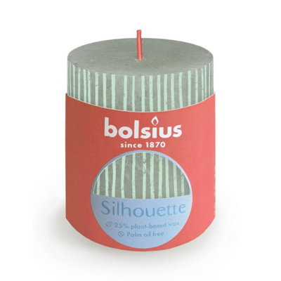 Kdmd Unisex Jade Green Bolsius Rustic Silhouette Pillar Candle 80 X 68Mm - Image 3