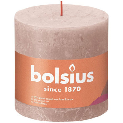 Kdmd Unisex Pale Pink Misty Pink Bolsius Rustic Shine Pillar Candle 100 X 100Mm In - Image 3