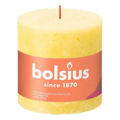 Kdmd Small Sunny Bolsius Rustic Shine Pillar Candle - Yellow - Image 3