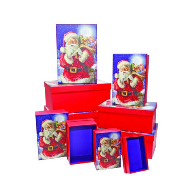  - Nested Santa Boxes X10Red Gift Box