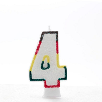  - Multicoloured Number Candle Age 4
