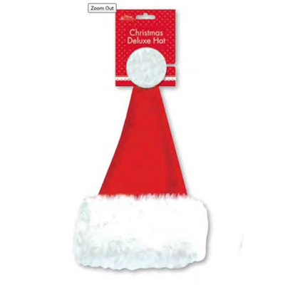 - Deluxe Christmas Santa Hat With Furry Trim