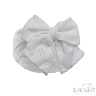 Kdmd Women's White Large Bow Cable Headband 95 Percent Polyester 5 Percent Elastane - Image 2