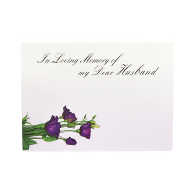  - Purple In Loving Memory Dear Sister Florist Card 72 Cards