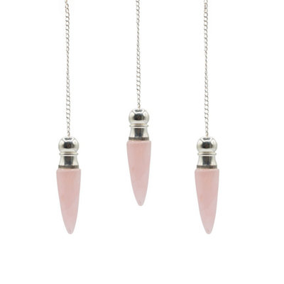 Kdmd Unisex Pink Secret Cavity Rose Quartz Pendulum - Silver Plated Divination Pendulum In - Image 2