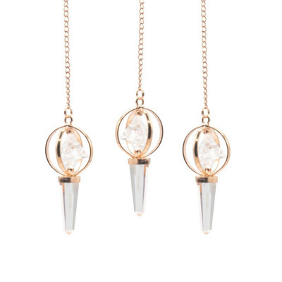  - Stellar Gateway Spinning Merkaba Pendulum Clear Quartz & Copper