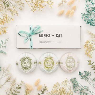 KDMD Agnes + Cat Berry & Fig Bath Fizzer Gift Set – 3 Fruity Bath Bombs - Image 6