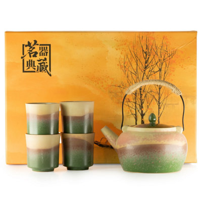  - Japanese Kyusu Style Tea Set Side Handle Teapot With Four Cups