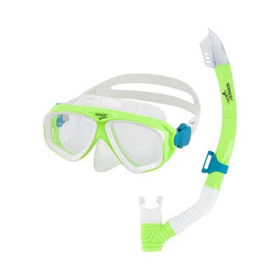B&Q Speedo Childrens/kids Adventure Snorkel Set Green (One Size)