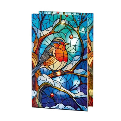 Premier Robin Stained Glass Led Christmas Decoration - Image 3