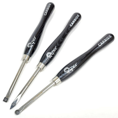 Charnwood TCSET3S Carbide Tipped Wood Turning Tool - 3 Piece Set - Image 2