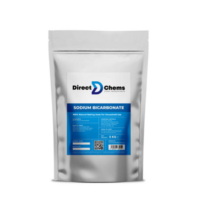 Direct Chems Directchems Sodium Bicarbonate Pure Baking Soda 5Kg Tech Grade, Resealable Pouch, Soil Association Approved, No Aluminium
