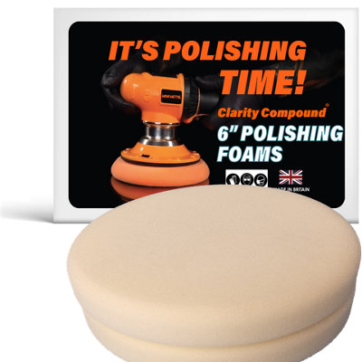 Mink Metal Clarity Compound White Polishing & Compounding Foam Pads150mm Hook & Loop For Fast One-Step Cutting & Polishing (2-P from B&Q