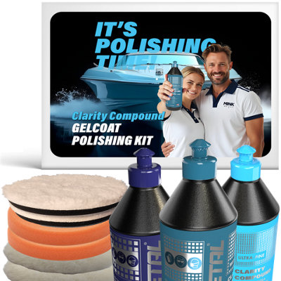 Mink Metal Clarity Compound 9-Piece Gelcoat Polishing KitCoarseMedium & Fine Compounds 720G150mm Hook & Loop Polishing Pads from B&Q