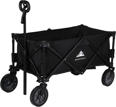 B&Q -  Collapsible Portable Wagon Trolley Folding Wheeled Festival Cart For Camping Beach Outdoor Leisure