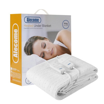 B&Q -  Luxury Fleece Heated Fitted Mattress UnderblanketCoverAuto-CutDual Controls3 Heat SettingsKing 165 X 137Cm