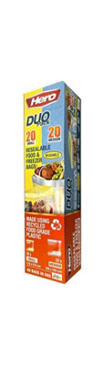Hero Duo 40 X Sealable Freezer Bags Zip Seal Bags Food Reusable Sandwich Bag from B&Q