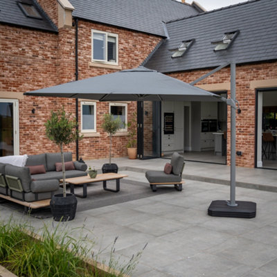 Eros 3M Square Cantilever Parasol In Charcoal from B&Q