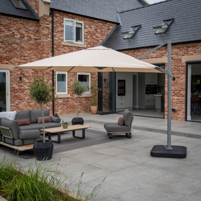 Eros 3M Square Cantilever Parasol In Beige from B&Q