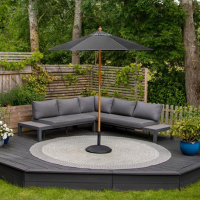  - Kratos 2M Wooden Parasol In Grey
