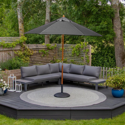  - Kratos 2.5M Wooden Parasol In Grey