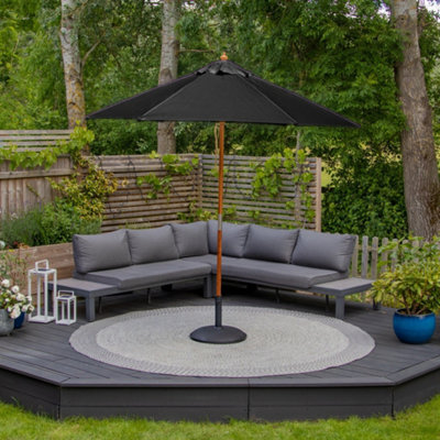  - Kratos 2.5M Wooden Parasol In Black
